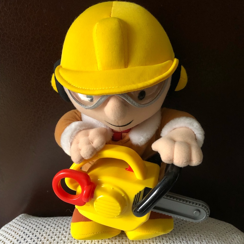 Bob the Builder Talking Doll-Lumberjack Chainsaw By Hasbro Playskool 2002-Works!